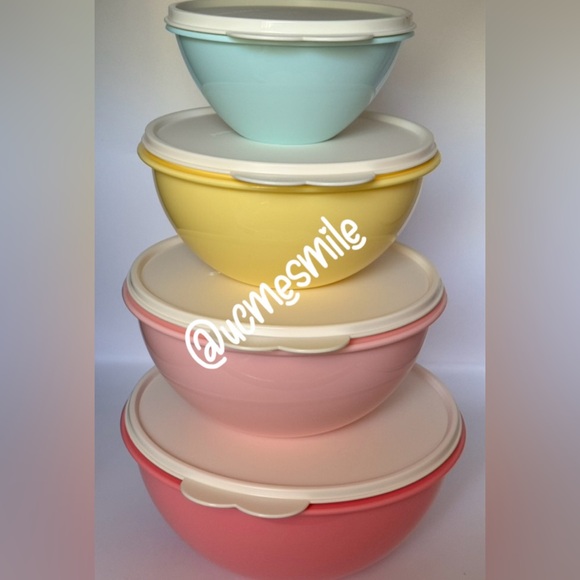 Tupperware Pastel Colors Wonderlier (4) Bowl Set - Picture 4 of 5